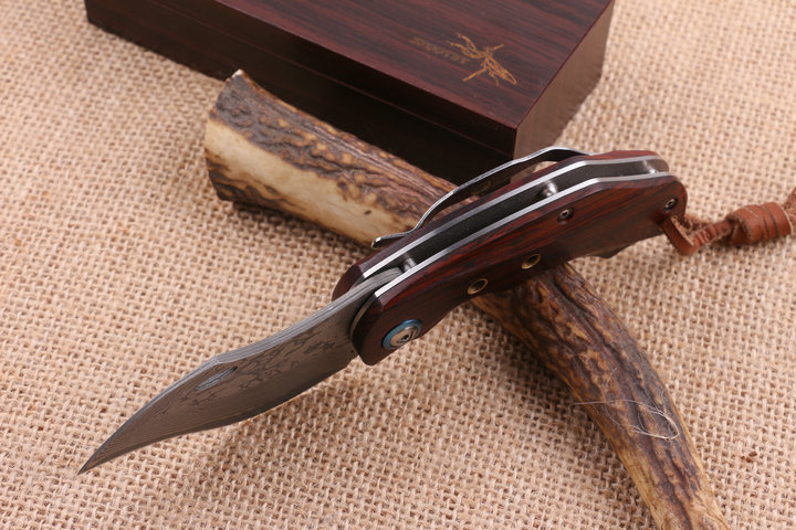 Nighthawk folding pocket knife with VG10 Damascus steel blade material UD404614